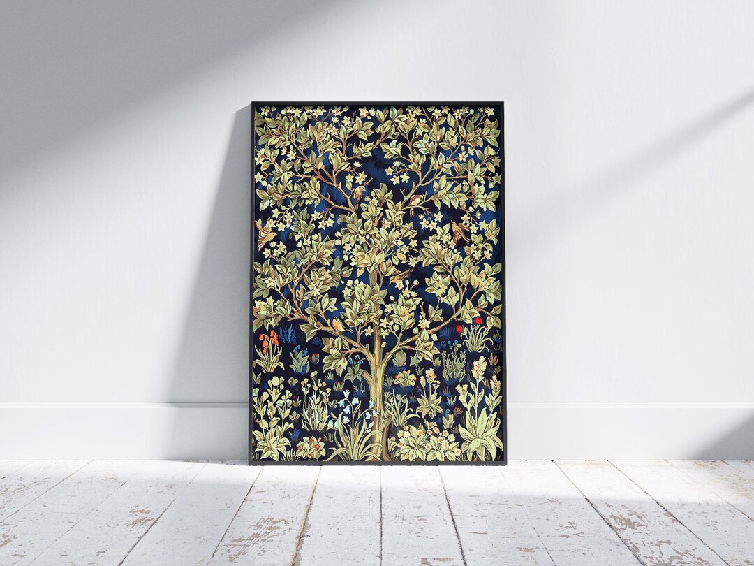 Framed William Morris 'tree of Life' Textured Canvas Print - Etsy
