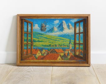 Howl's Moving Castle Print: Anime Wall Art Gift
