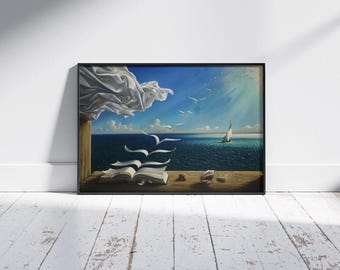 Salvador Dali 'Book to Birds' Canvas Print: Surrealist Wall Art