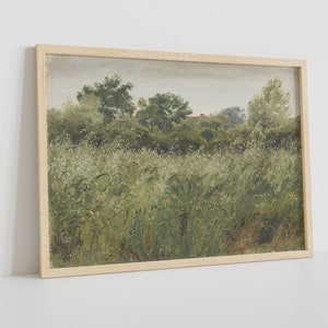 Vintage Wildflower Field Wall Art | Field Of Flowers Art | Botanical Wildflower Art