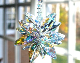 Sparkly Swarovski Crystal Car Accessory or Home Window Prism, Shimmers in Low Light- "STELLA AB"