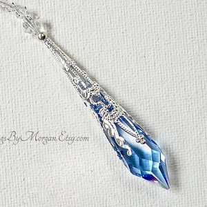 Crystal Pendulum Suncatcher ") 40mm (1.6Made w/ Swarovski Crystals, Car Charm for Rearview Mirror, Choose From 11 Colors - "LITTLE AVALON"