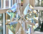 BEST Rainbow Maker We Sell - Huge 2.4 quot Swarovski Suncatcher, Crystal Octagon Prism Suncatcher on Chakra Strand - quot OCTAVIA VENTI Rainbow quot