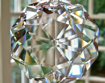Atrapasol grande de cristal, totalmente de Swarovski, prisma de cristal colgante, decoración para ventana transparente - Dahlia Grande, Heartstrings by Morgan