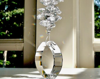 サンキャッチャー スワロフスキー ダリア50mm クリスタル サンキャッチャー スワロフスキー ダリア50mm クリスタル ラスト1点