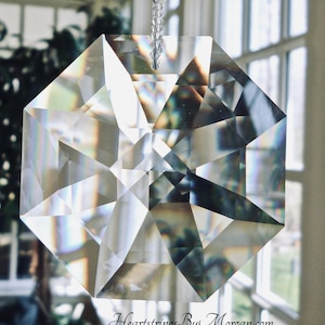 Arcoíris increíbles, atrapasol con logotipo de cristal Swarovski grabado, enorme prisma octagonal de cristal de 60 mm para ventana, creador de arcoíris - "OCTAVIA VENTI"