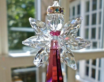 スワロフスキークリスタルサンキャッチャー ボルドーレッド 20 mm