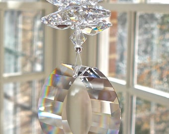 Swarovski, Beautiful Long Rainbows, 38mm or 50mm Suncatcher Made with Swarovski crystals, Unique Suncatcher, Window Hanger- "CHANNING"