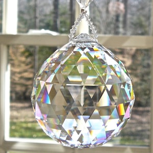HUGE 50mm Crystal Ball Suncatcher Made W/ Swarovski Crystal - Etsy