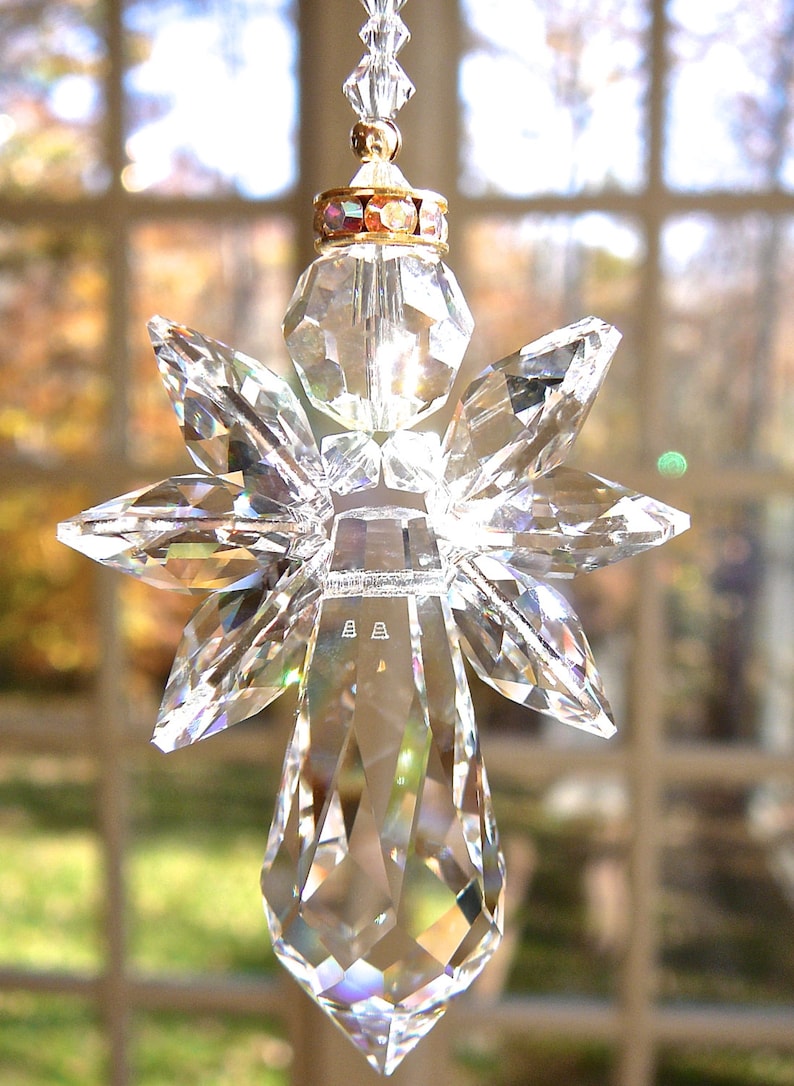 Gold Trimmed ANGELINA CLEAR Swarovski Crystal | Etsy
