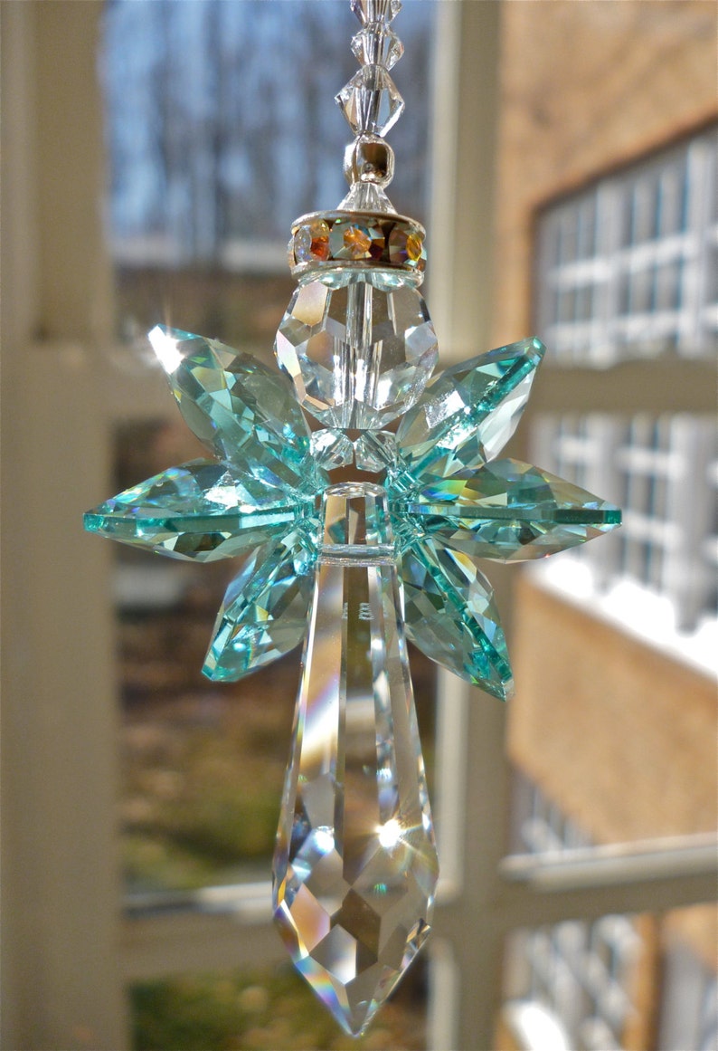 Guardian Angel Crystal Suncatcher Car Charm Prism Choose Etsy