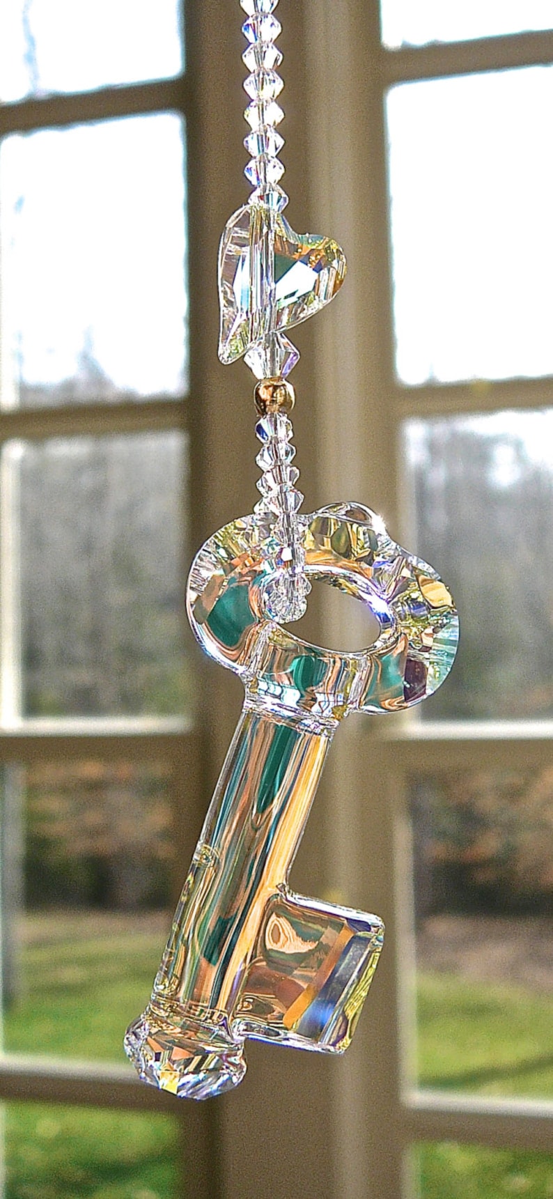 брелок фотокристалл. брелок металлический. ключи кристаллы.