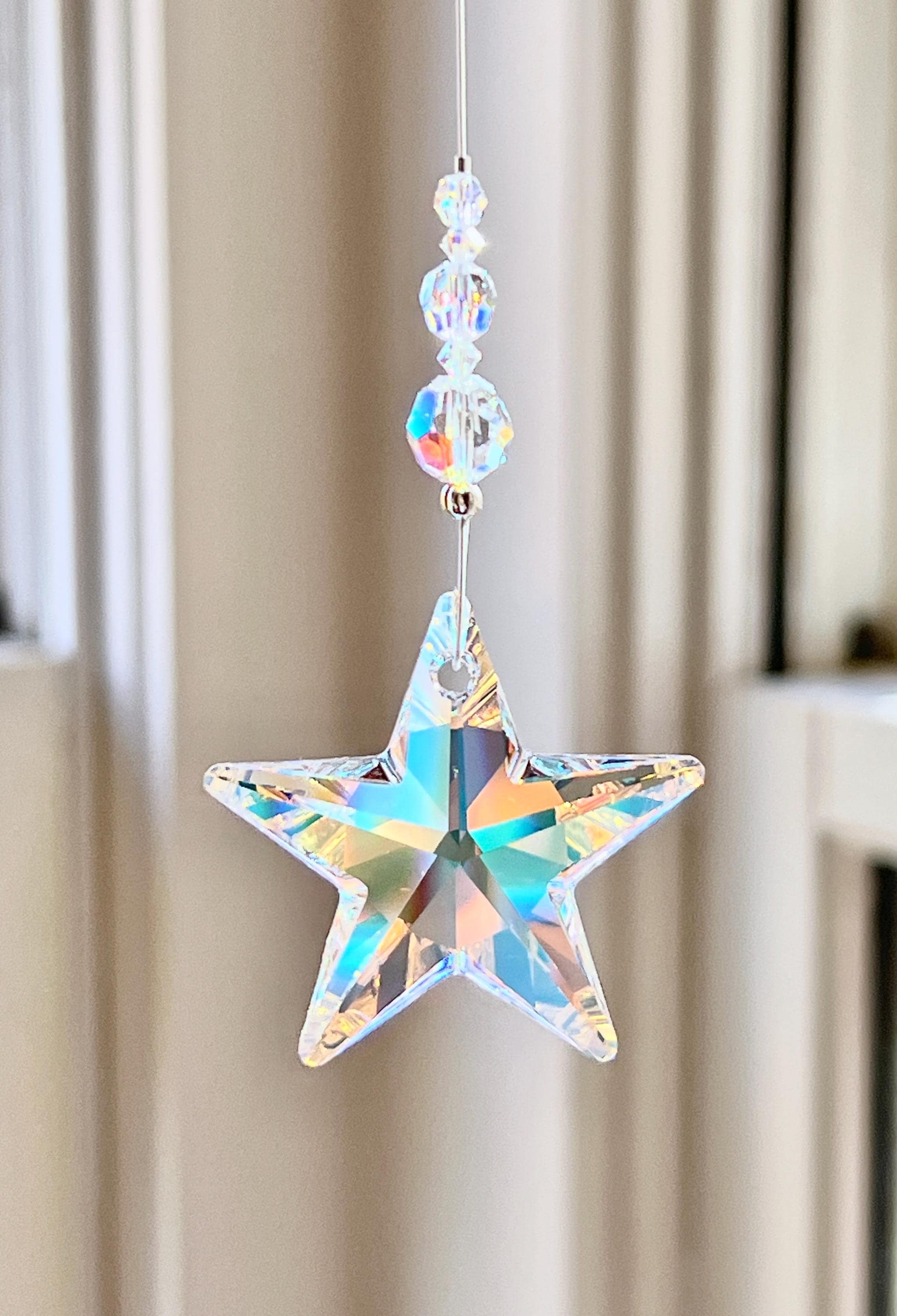 Crystal Star Suncatcher Made Entirely With Swarovski Crystals