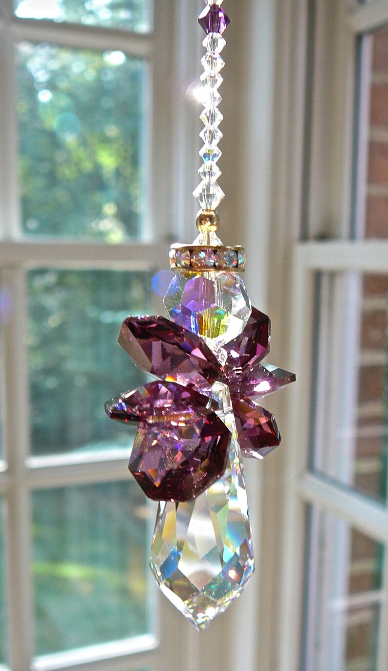 Purple Amethyst Crystal Angel Suncatcher for Car or Home - Etsy