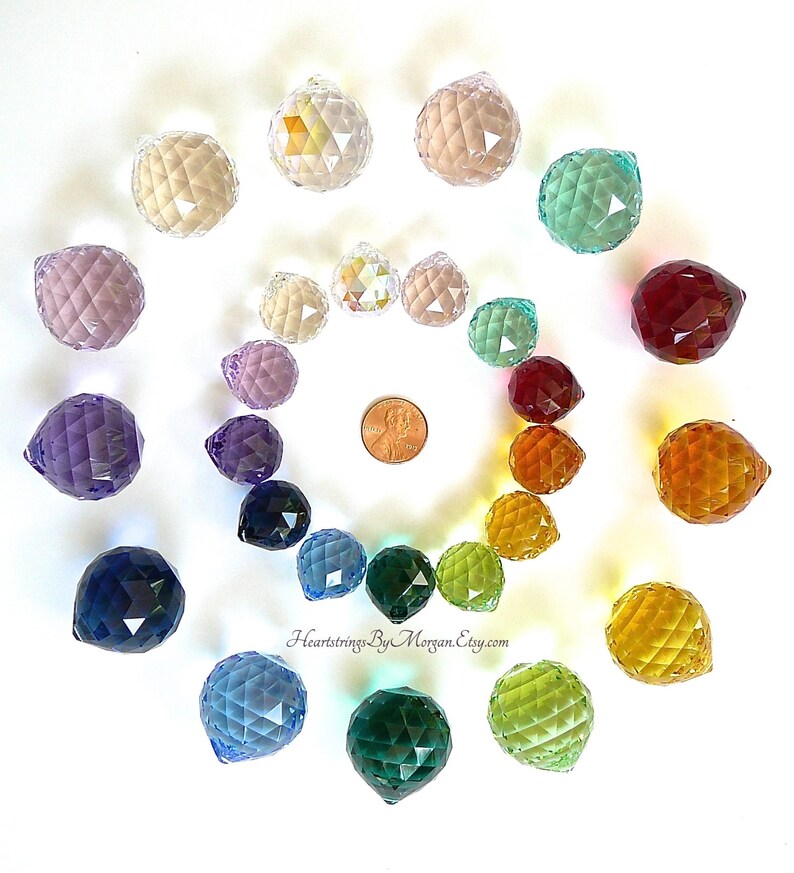 Crystal Ball Suncatcher Made W/ 30mm Swarovski Crystal Ball Etsy