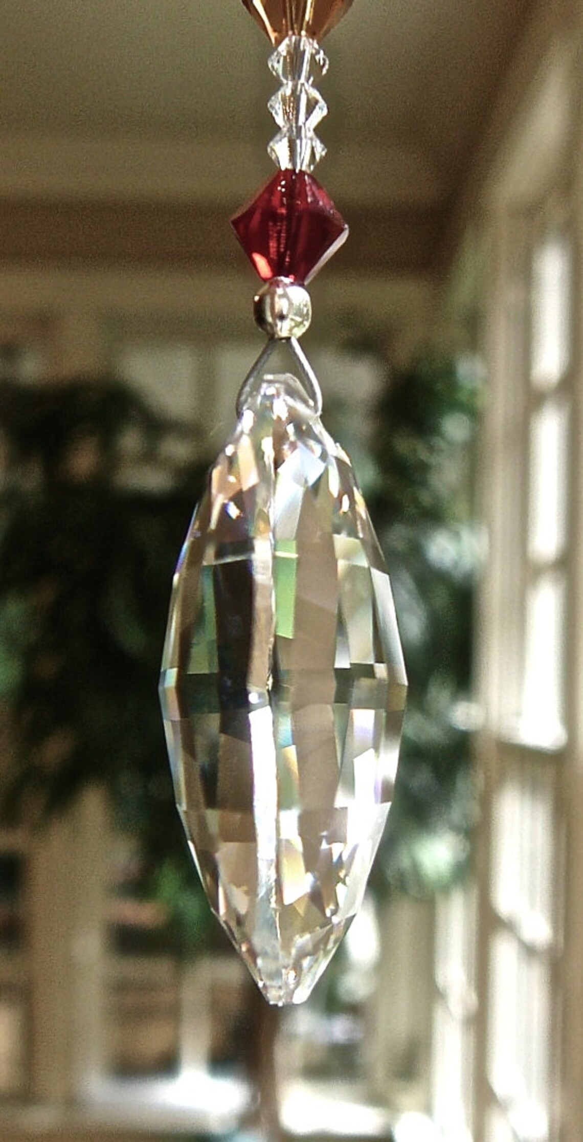 Crystal Suncatcher for Car or FAN PULL 32mm Oval Swarovski Etsy