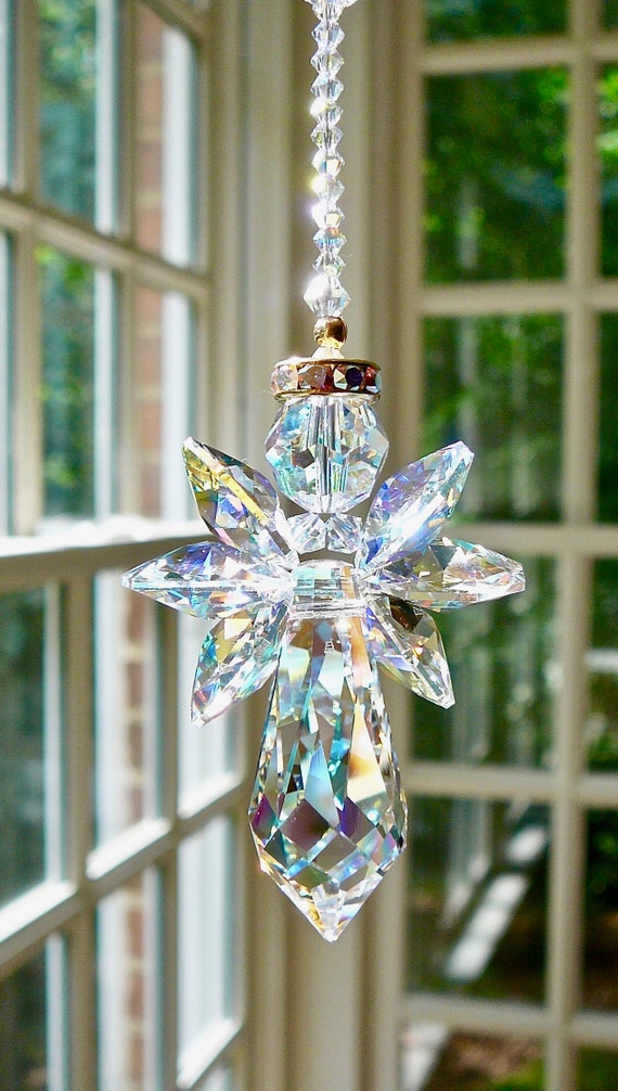 Guardian Angel Suncatcher Swarovski Crystal Aurora Borealis