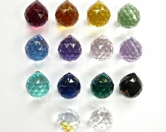 Genuine Swarovski 20mm, 0.8" Balls, 2nds Quality, Faceted Crystal Balls Swarovski Logo Etched Strass 8558 in 14 Colors, Chandelier Balls