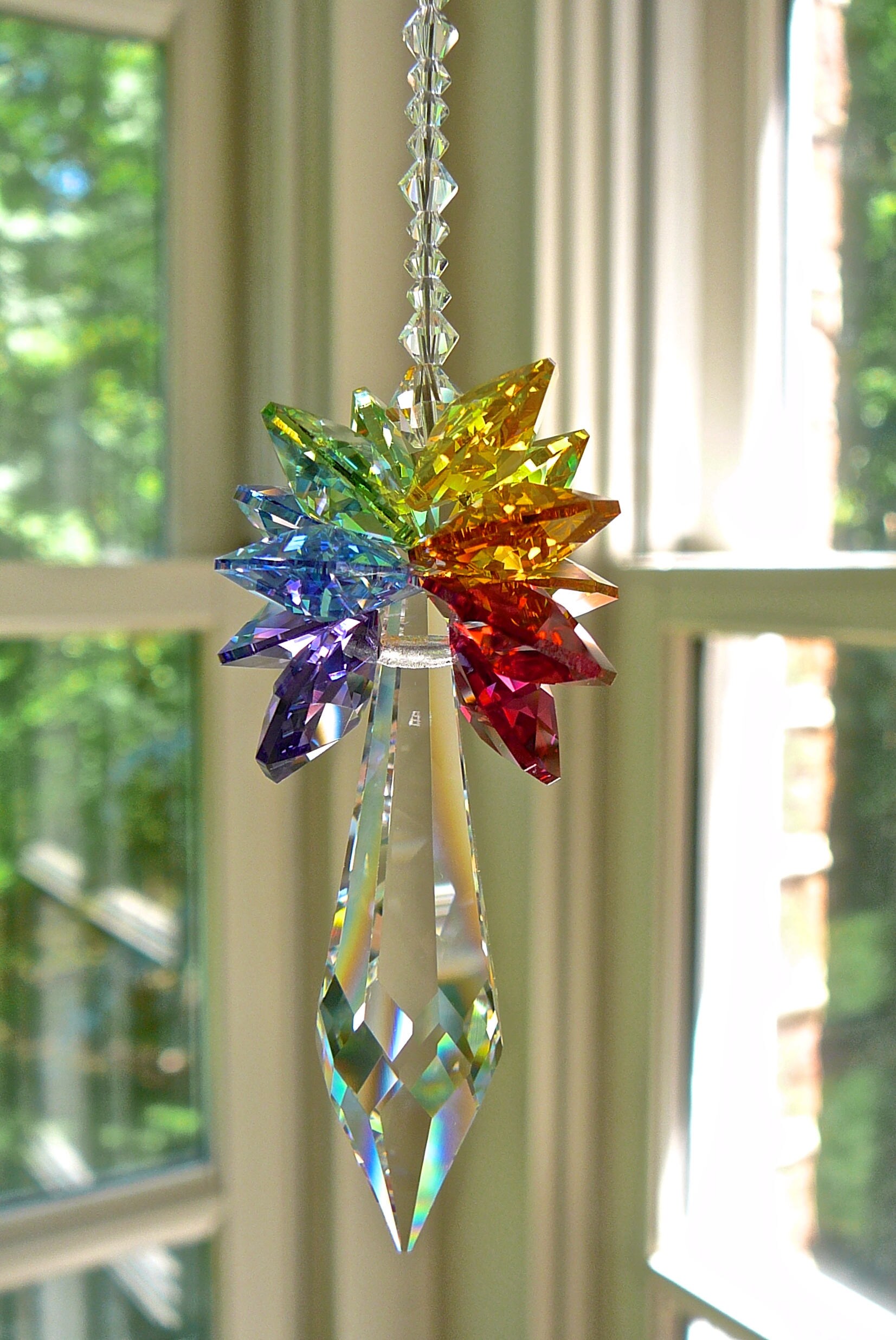 Handmade Suncatcher All Swarovski Crystal 50mm Pendant Etsy