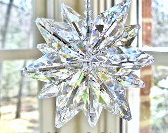 HUGE, Largest Crystal Cluster Suncatcher Available, Made Entirely with Swarovski, Window Ornament, Prism, Rainbow Maker,"STELLA VENTI" Clear