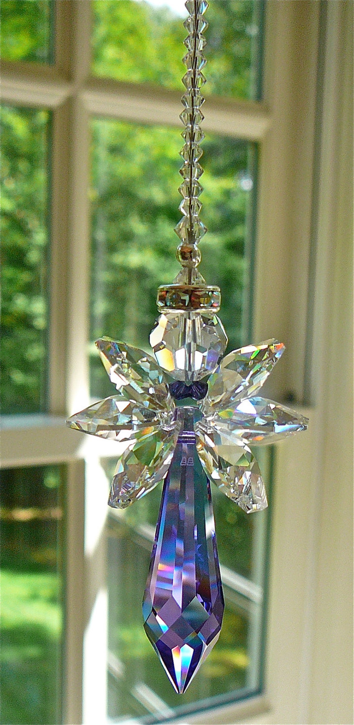 Angel Crystal Suncatcher Made W/ Swarovski Crystal angel for Etsy