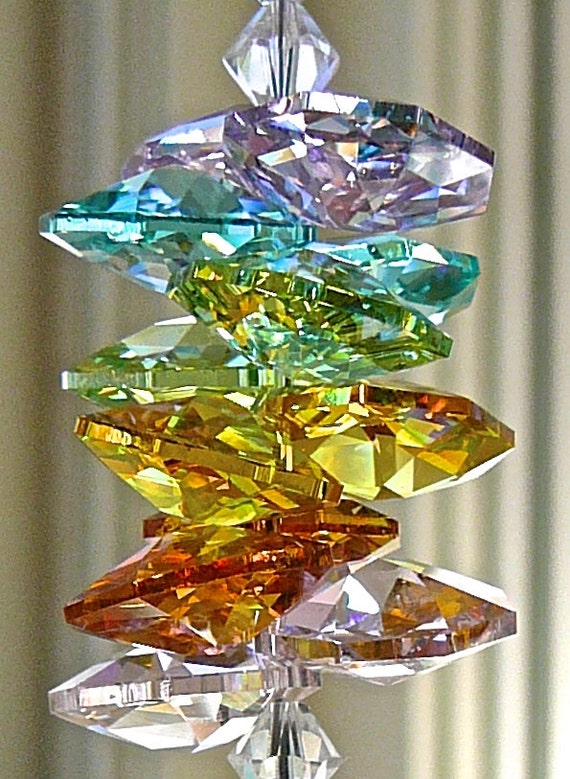 Pastel Rainbow Colored Crystal Suncatcher Made Entirely W/ Etsy