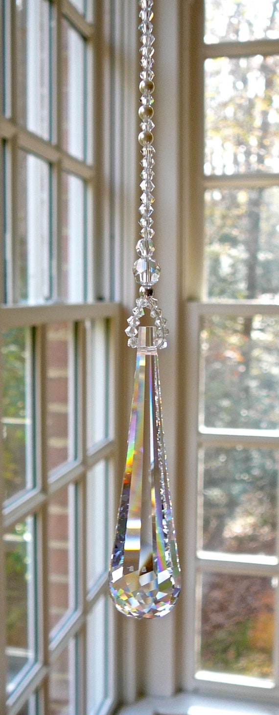 Swarovski Suncatcher Teardrop Crystal Suncatcher 63mm Etsy