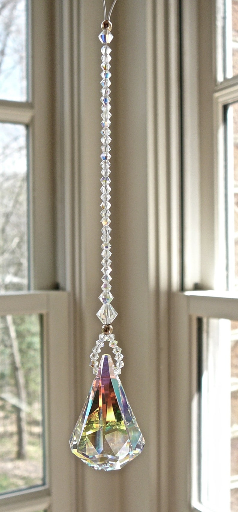 Crystal Suncatcher Car Charm Swarovski Crystal Aurora Etsy