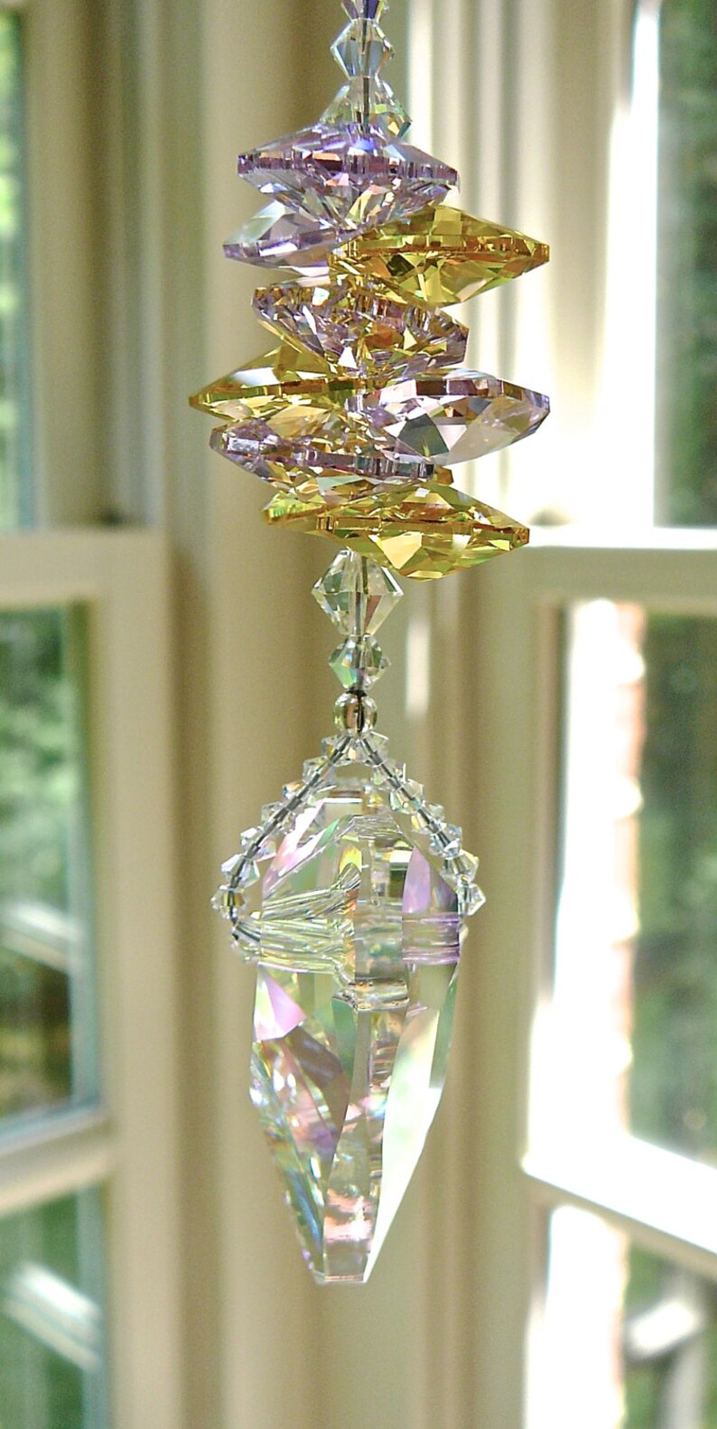 Heart Suncatcher Prism Rainbow Maker Made With Swarovski Etsy