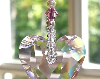 ハート✩.*˚SWAROVSKI置き型サンキャッチャー ハート型 サンキャッチャー パーツ クリスタル カラフル インテリア