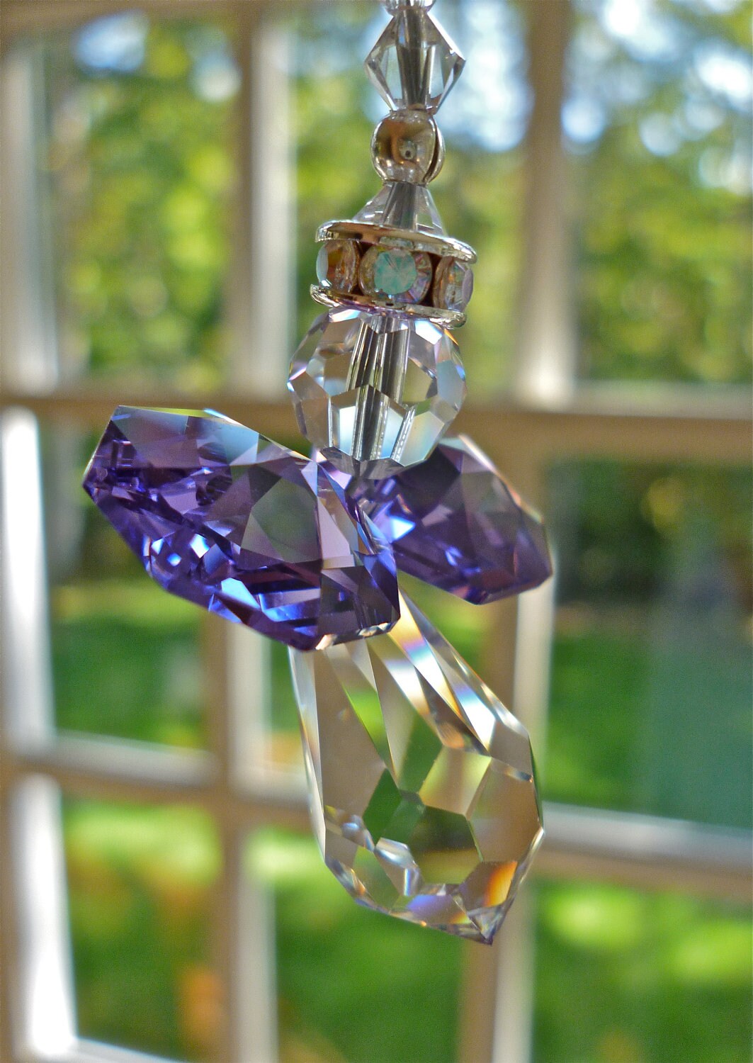 Small Guardian Angel Car Charm Made With Swarovski Crystals Etsy