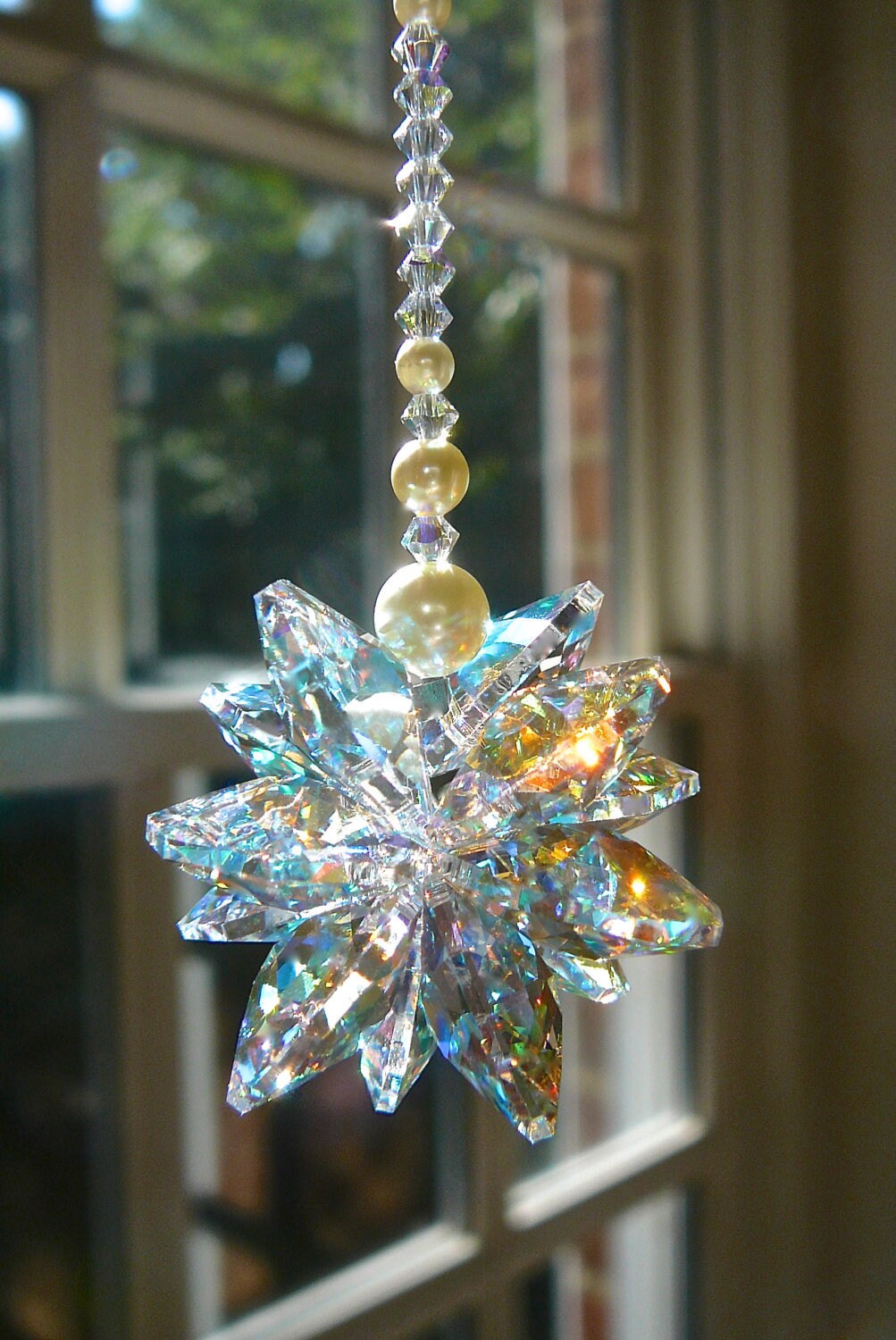 Swarovski Crystal Suncatcher Aurora Borealis Cluster with Etsy