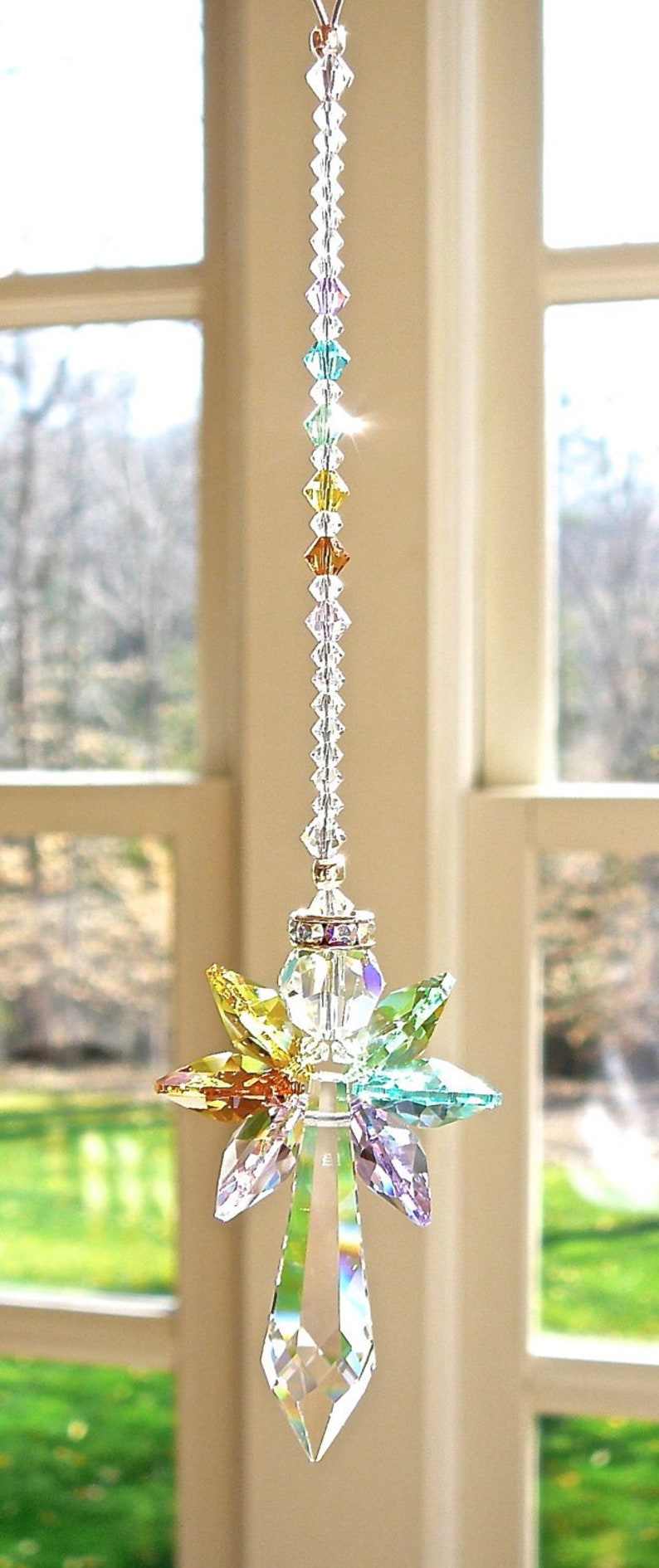 Swarovski Crystal Angel Suncatcher with Pastel Wings Crystal | Etsy