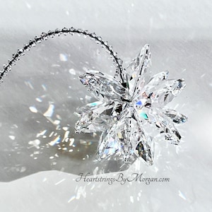 Bästsäljare - Stor kristallklusterfönsterhängare - Tillverkad med 20 mm klara Swarovski-oktagoner - Ljusfångare, fönsterprisma, "STELLA GRANDE"