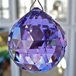 Purple Crystal Ball Suncatcher Made Entirely With Swarovski - Etsy