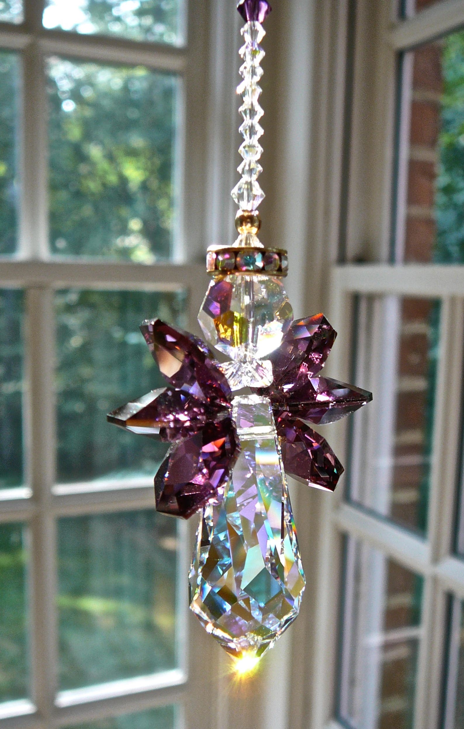 Purple Amethyst Crystal Angel Suncatcher for Car or Home - Etsy