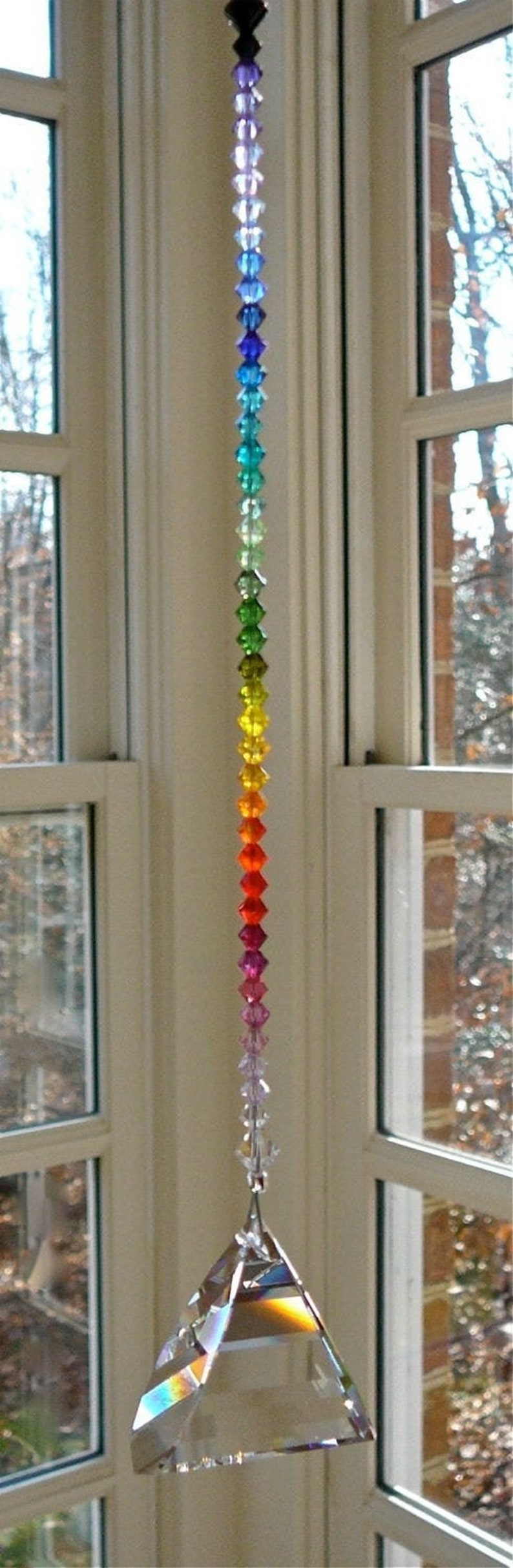 Pyramid Suncatcher Made Entirely With Swarovski Crystals Etsy