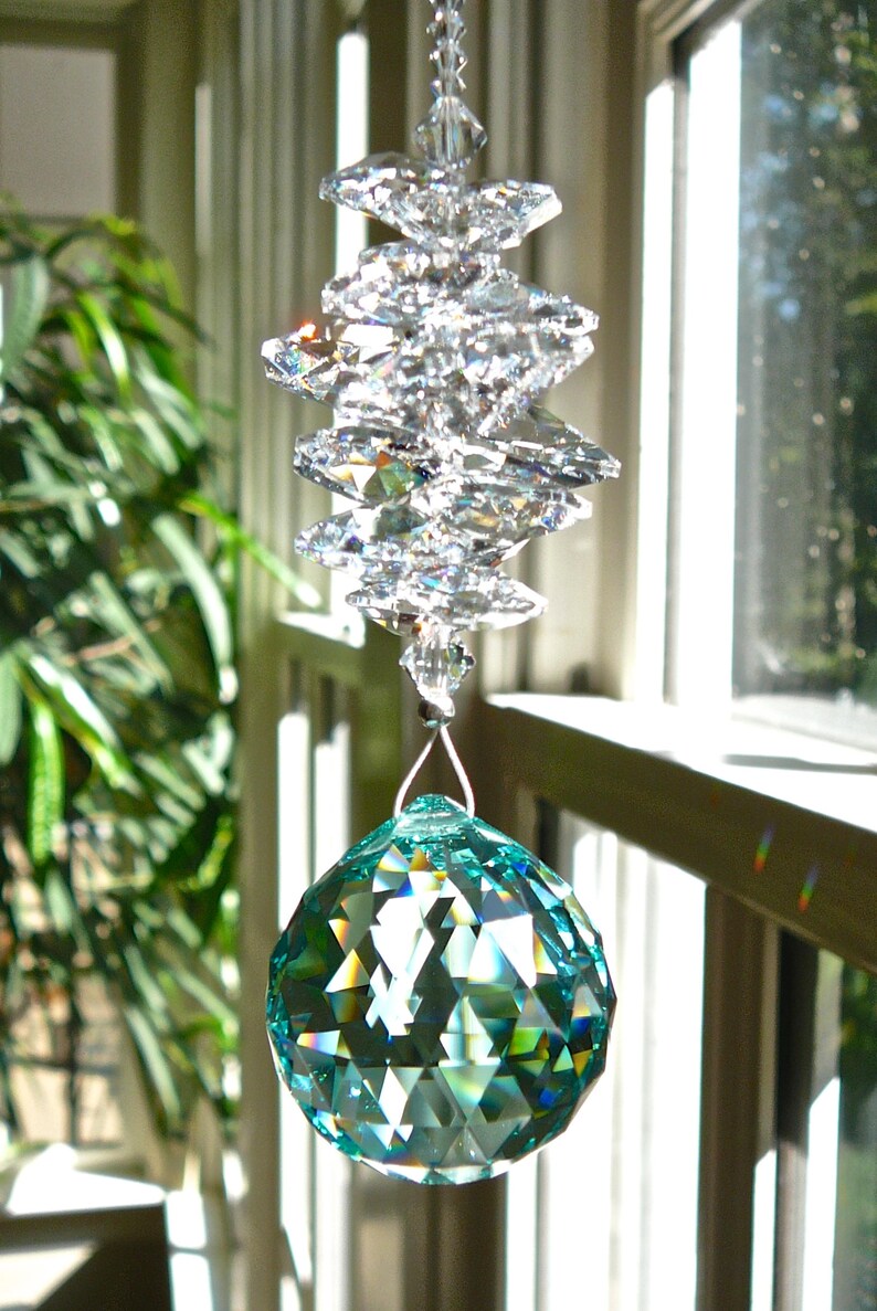 Crystal Ball Suncatcher Window Hanger Rainbow Maker Prism Etsy