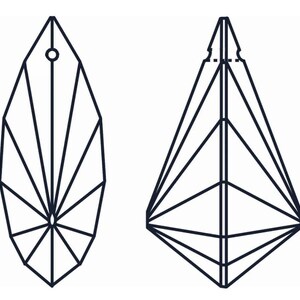 Puede incluir: Dos dise&ntilde;os de colgantes geom&eacute;tricos negros. El primero tiene forma de l&aacute;grima con l&iacute;neas radiales y un agujero en la parte superior. El segundo es triangular con l&iacute;neas internas y una peque&ntilde;a muesca en la parte superior. Ambos son minimalistas y modernos.