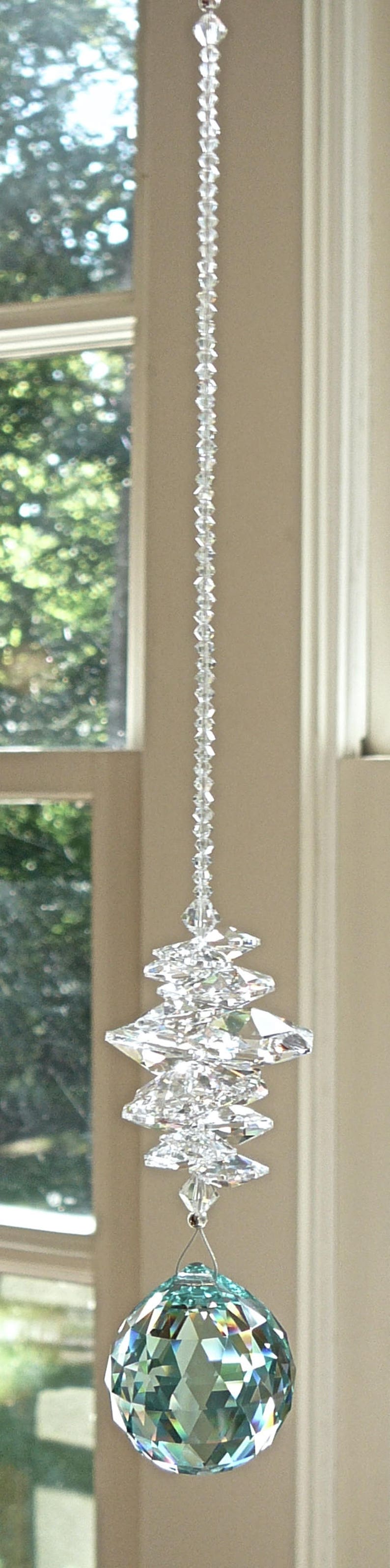 Crystal Ball Suncatcher Window Hanger Rainbow Maker Prism Etsy