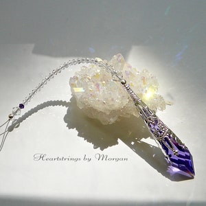 Crystal Pendulum Suncatche for Car Rearview Mirror, Comes in 11 Colors, Made with Swarovski Crystals - "LITTLE AVALON"