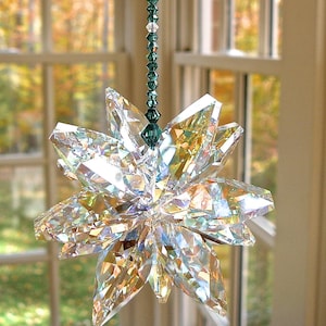 Huge Crystal AB Cluster Suncatcher, Made Entirely w/ Swarovski Crystals, Shimmers in low light - Choice of 14 Strand Colors -STELLA VENTI ab