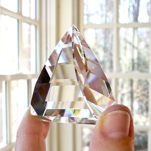 Prism Only, Swarovski Logo-Etched Flame Pendant, 8950-2011, 2nds Sale, 35mm or 50mm, Retired by Swarovski, Magnificent Rainbows