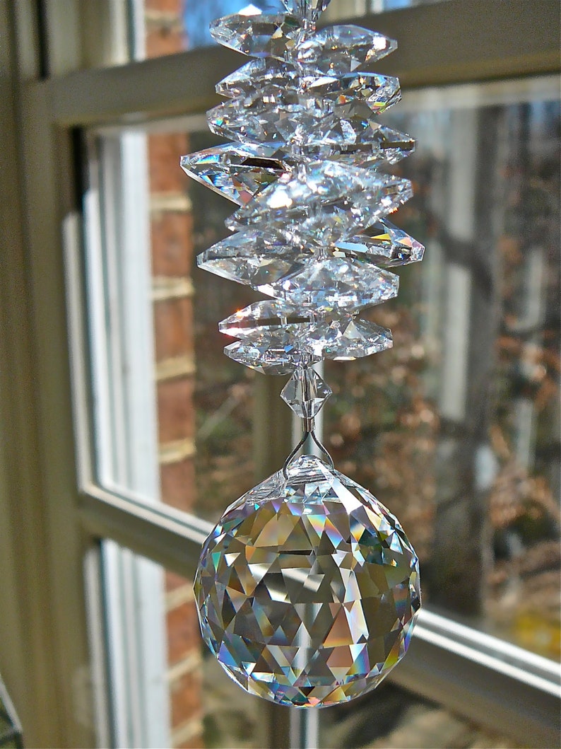 Swarovski Crystal Ball Suncatcher Window Prism Light Catcher Etsy