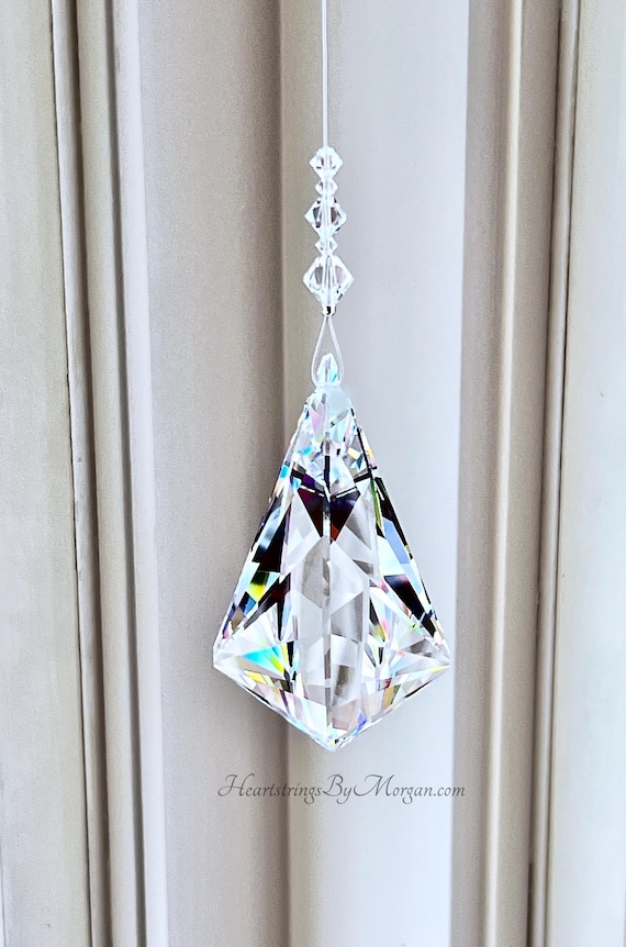 Cosmic Vibe - HUGE and Chunky Vintage Magnificent Rainbows, 89mm (3.5") 4-sided Clear Swarovski crystal Suncatcher