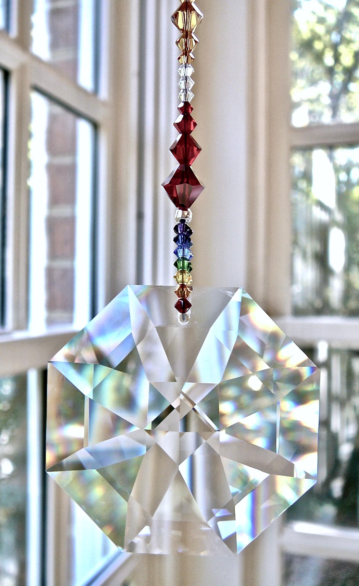 Swarovski Crystal Suncatcher, BEST Rainbow Maker We Sell, Huge 2.4 Swarovski Crystal Suncatcher, BEST Rainbow Maker We Sell, Huge 2.4
