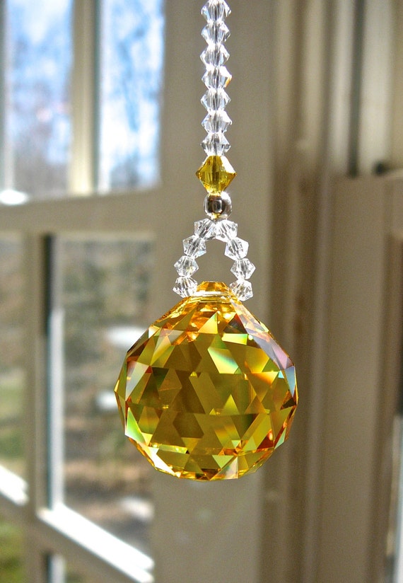 Swarovski 20mm Yellow Crystal Ball for Car Rearview Mirror or Home Window Suncatcher Car Charm little SIMPLICITY Heartstrings by Morgan Etsy Ireland