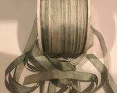 Gorgeous 7mm celery green variegated silk ribbon 3 yards Close-out