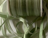 4mm (1 8 quot wide) variegated moss silk ribbon. 3 yard put-up