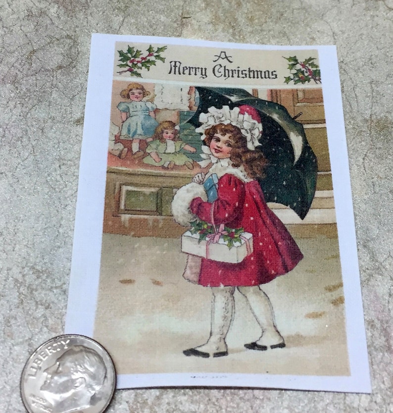 Little Girl with Umbrella Vintage Fusible Image approx 2 image 0
